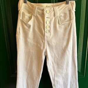 KanCan Women's High Rise Cream Jeans